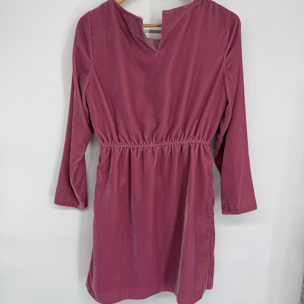 J. crew Dress Women’s Medium Pink‎ Velvet Faux Wrap Cocktail Fairy Feminine